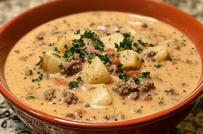 Crockpot Creamy Potato & Hamburger Soup: A Hearty Comfort Food Recipe