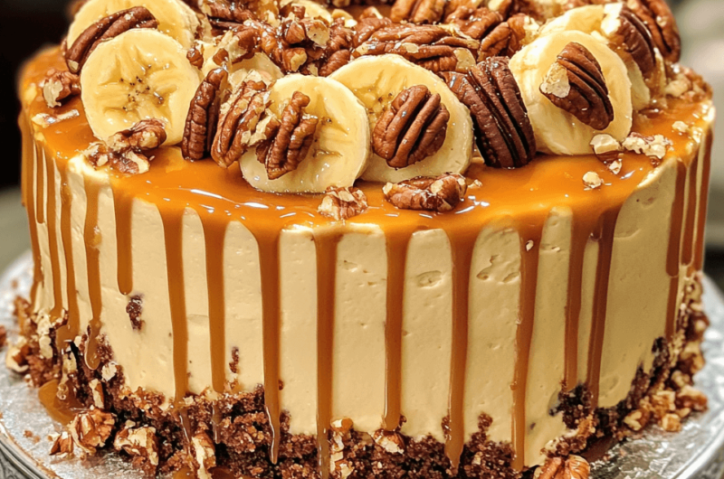 How to Make the Ultimate Banana Pecan Caramel Layer Cake