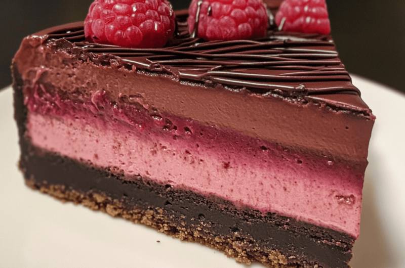 Rich and Creamy Decadent Raspberry Chocolate Cheesecake