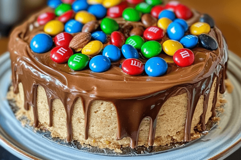 Peanut Butter M&M Cake: A Colorful and Tasty Delight