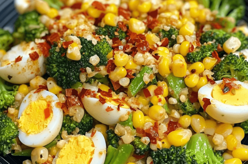 Spicy Egg, Broccoli & Corn Salad: A Quick and Tasty Meal