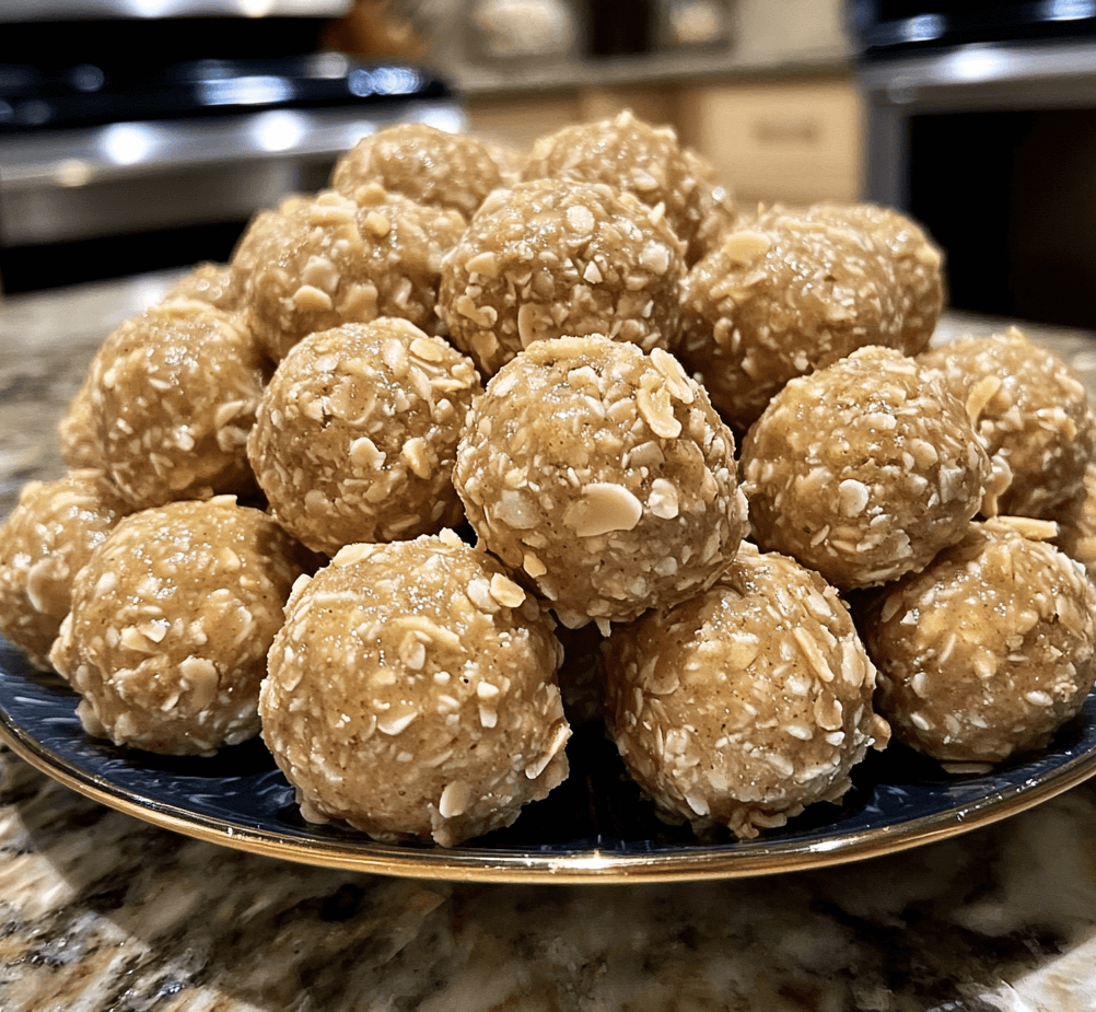 A plate of chocolate-coated peanut butter balls, arranged neatly with a glossy finish, some with a drizzle of peanut butter on top.