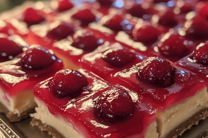 Easy Cherry Cheesecake Bars with a Perfect Cherry Topping