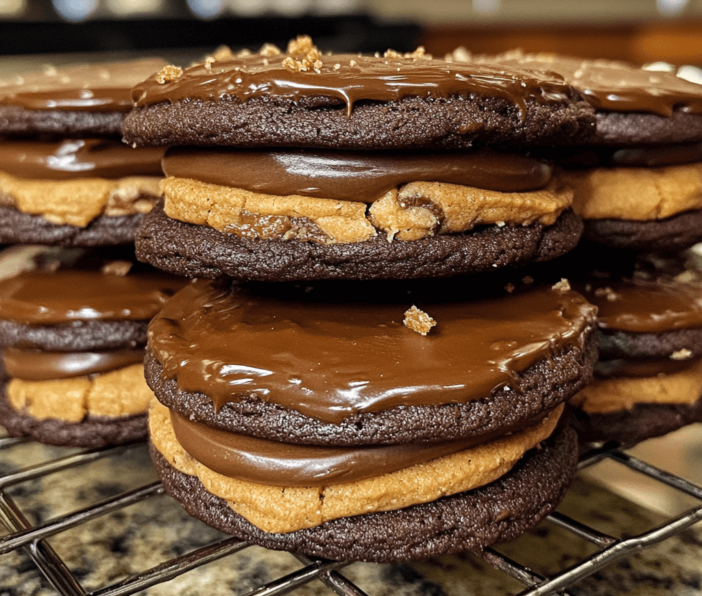 A plate of homemade Twix cookies, featuring a buttery shortbread base, gooey caramel layer, and a rich chocolate coating.