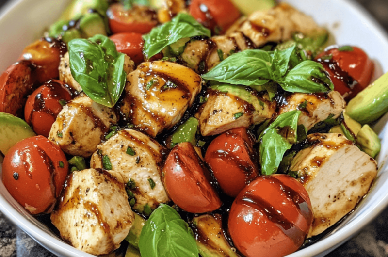 Balsamic Chicken Avocado Caprese Salad: A Flavorful and Nutrient-Packed Meal