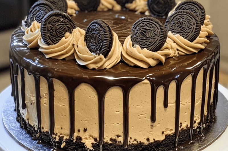 Indulge in the Rich Flavors of Peanut Butter Oreo Ganache Delight Cake