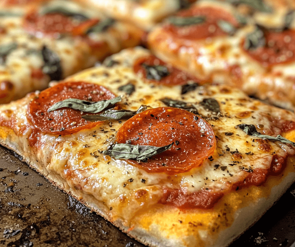 A ball of Domino’s style pizza dough resting on a floured surface, ready to be stretched and topped for a homemade pizza.