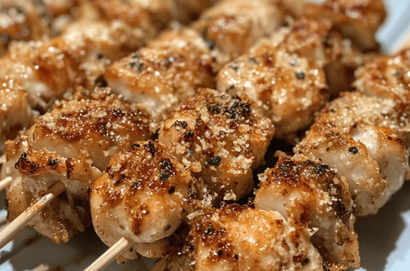 How to Make Air Fryer Garlic Parmesan Chicken Skewers