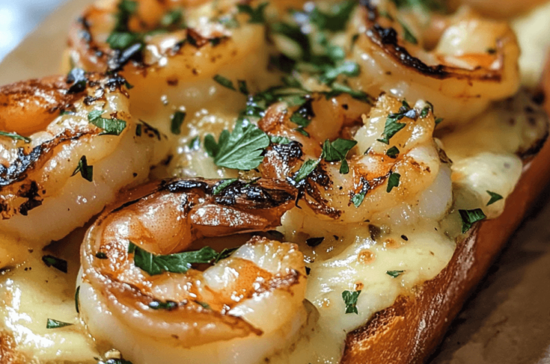 How to Make Cheesy Garlic Bread with Grilled Shrimp